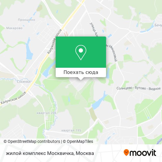 Карта жилой комплекс Москвичка