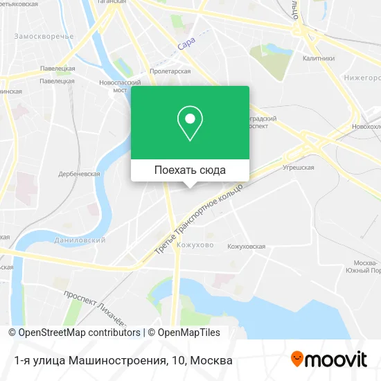 Карта 1-я улица Машиностроения, 10