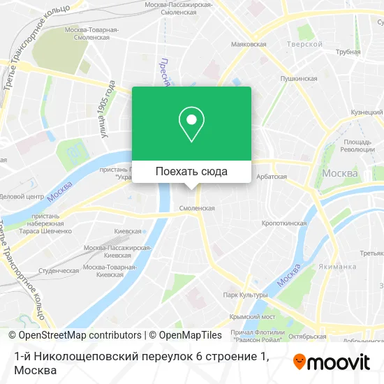 Карта 1-й Николощеповский переулок 6 строение 1