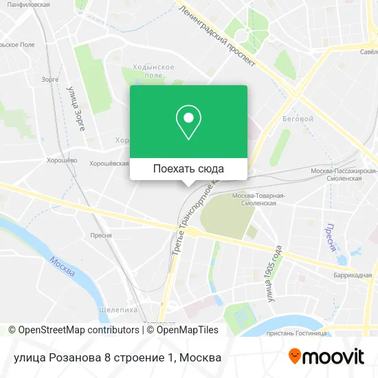 Карта улица Розанова 8 строение 1