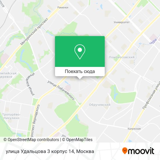 Карта улица Удальцова 3 корпус 14