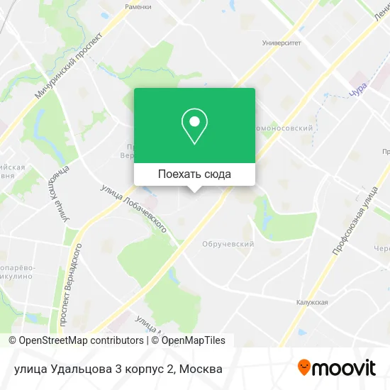 Карта улица Удальцова 3 корпус 2