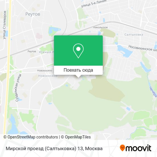 Карта Мирской проезд (Салтыковка) 13