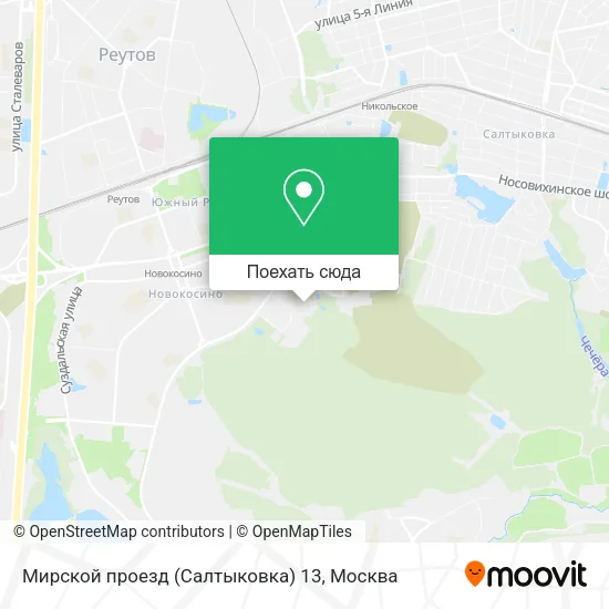 Карта Мирской проезд (Салтыковка) 13