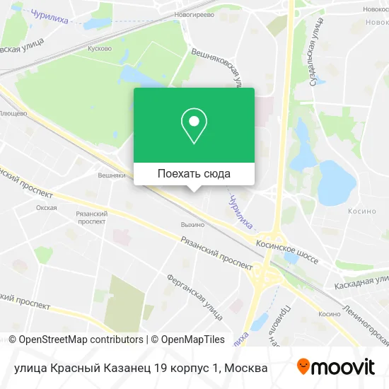 Карта улица Красный Казанец 19 корпус 1