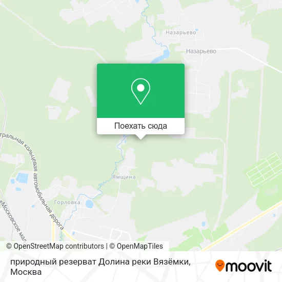 Карта природный резерват Долина реки Вязёмки