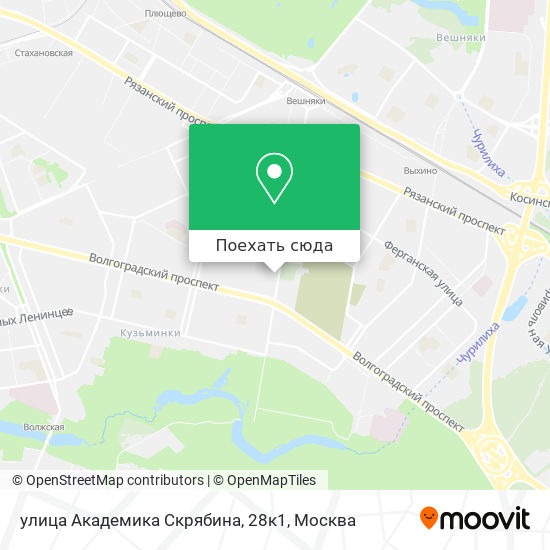 Карта улица Академика Скрябина, 28к1