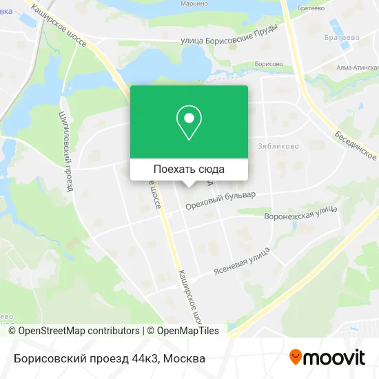 Карта Борисовский проезд 44к3