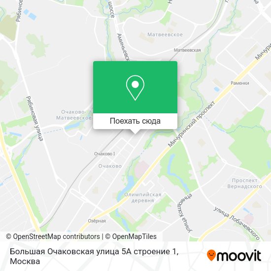 Карта Большая Очаковская улица 5А строение 1