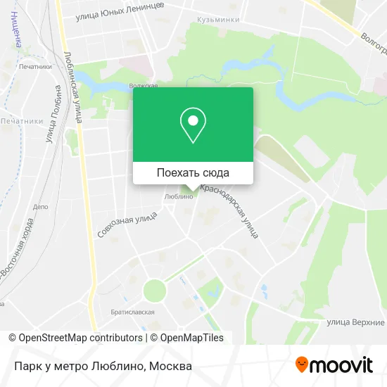 Карта Парк у метро Люблино