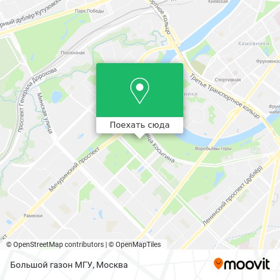 Карта Большой газон МГУ