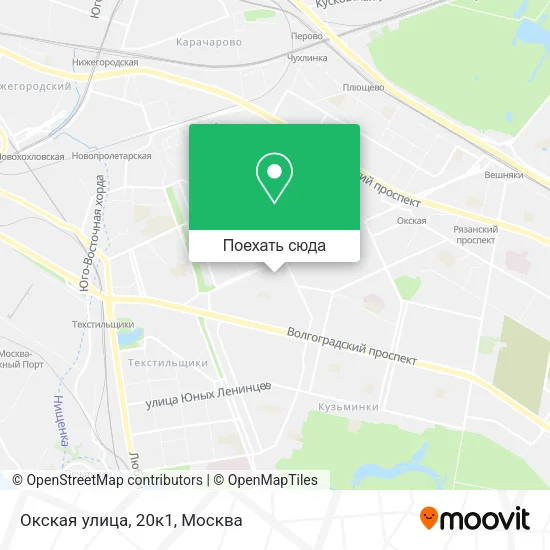 Карта Окская улица, 20к1