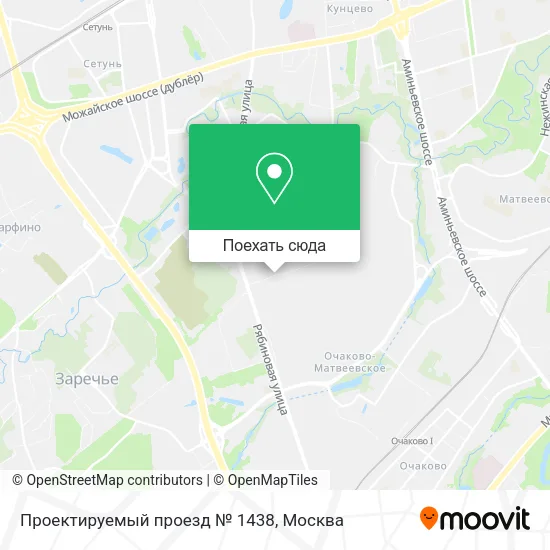 Карта Проектируемый проезд № 1438