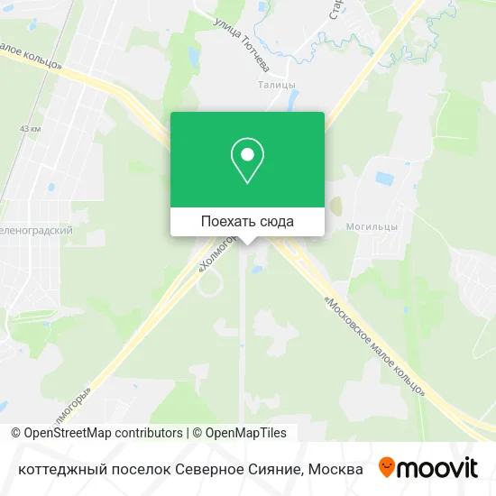 Карта коттеджный поселок Северное Сияние