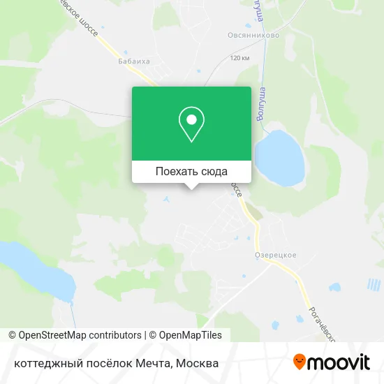 Карта коттеджный посёлок Мечта