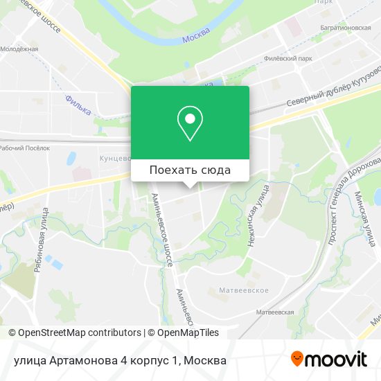 Карта улица Артамонова 4 корпус 1