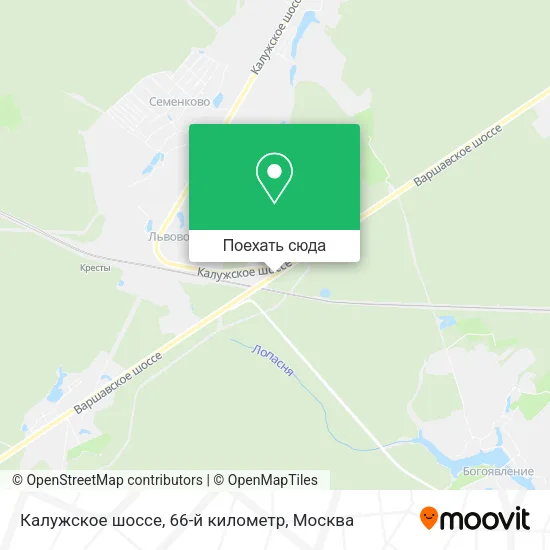 Карта Калужское шоссе, 66-й километр