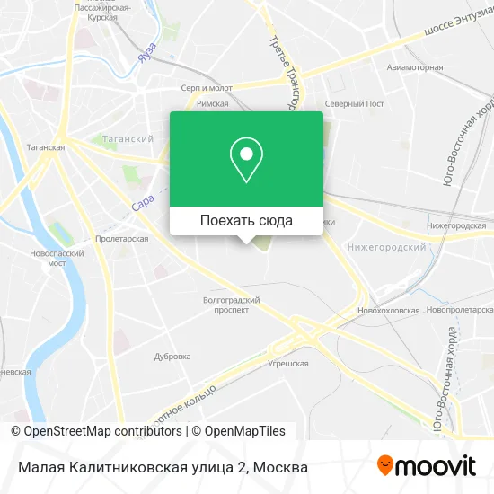 Карта Малая Калитниковская улица 2