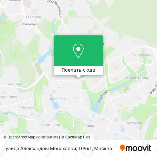 Карта улица Александры Монаховой, 109к1