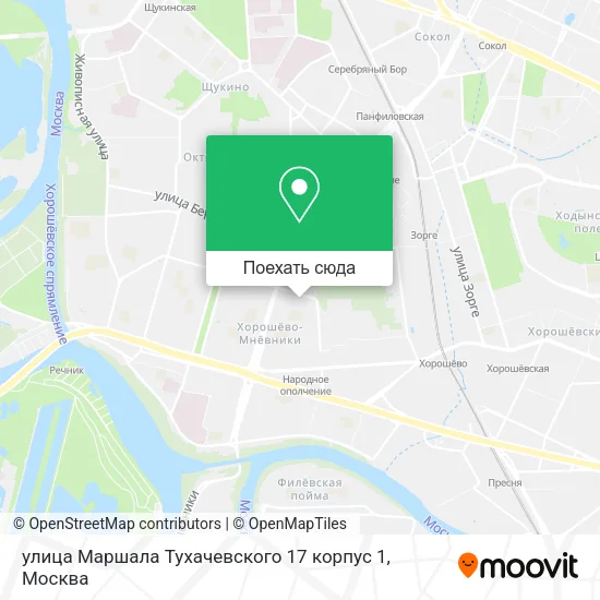 Карта улица Маршала Тухачевского 17 корпус 1