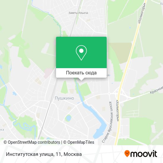 Карта Институтская улица, 11
