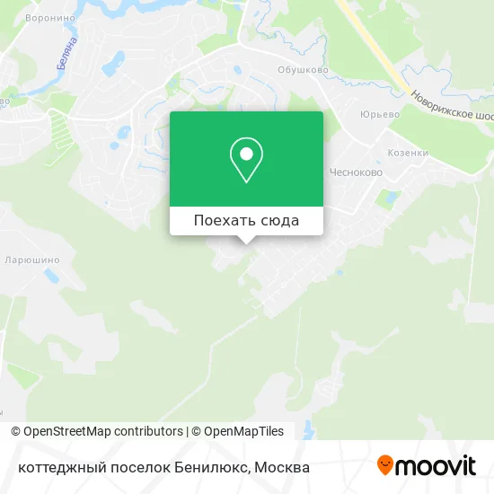Карта коттеджный поселок Бенилюкс