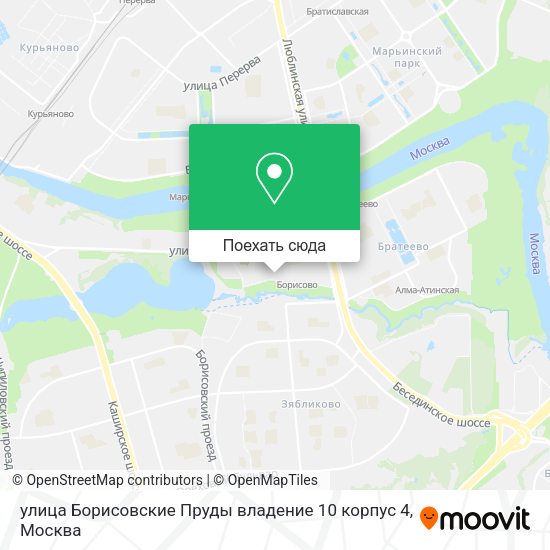 Карта улица Борисовские Пруды владение 10 корпус 4