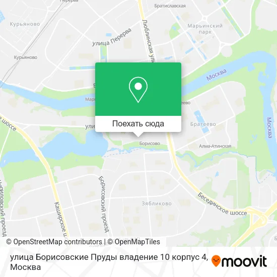 Карта улица Борисовские Пруды владение 10 корпус 4