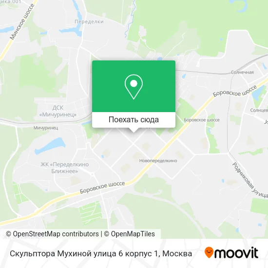 Карта Скульптора Мухиной улица 6 корпус 1
