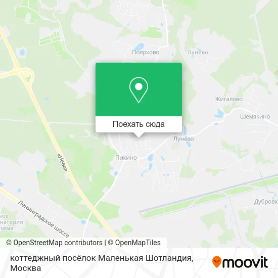 Карта коттеджный посёлок Маленькая Шотландия