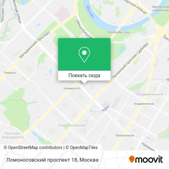 Карта Ломоносовский проспект 18
