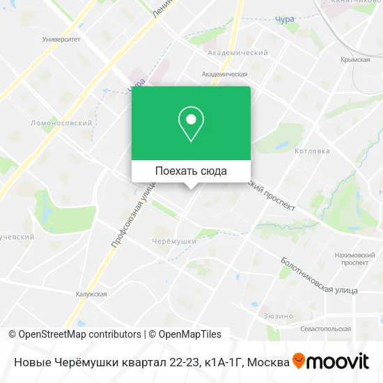 Карта Новые Черёмушки квартал 22-23, к1А-1Г