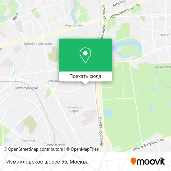 Карта Измайловское шоссе 55