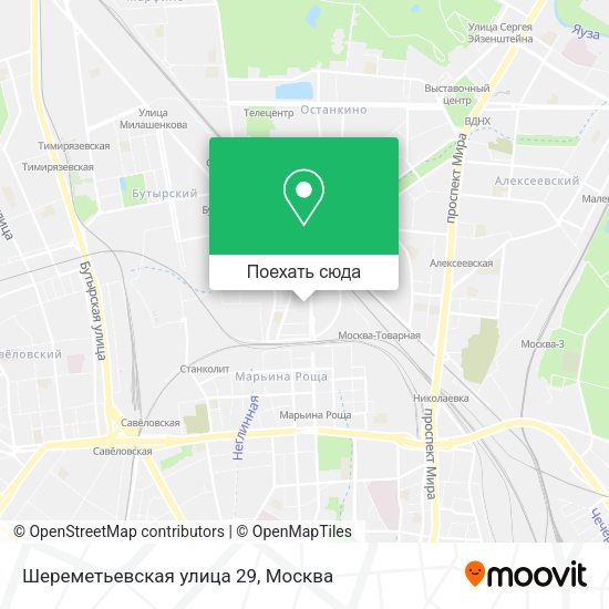 Карта Шереметьевская улица 29
