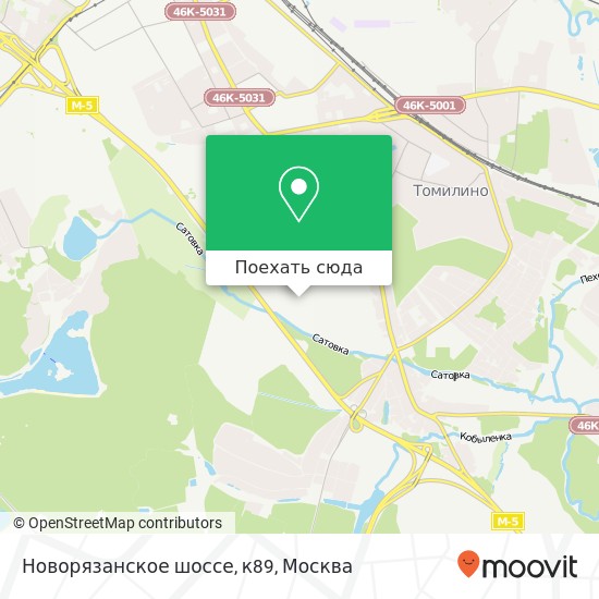 Карта Новорязанское шоссе, к89