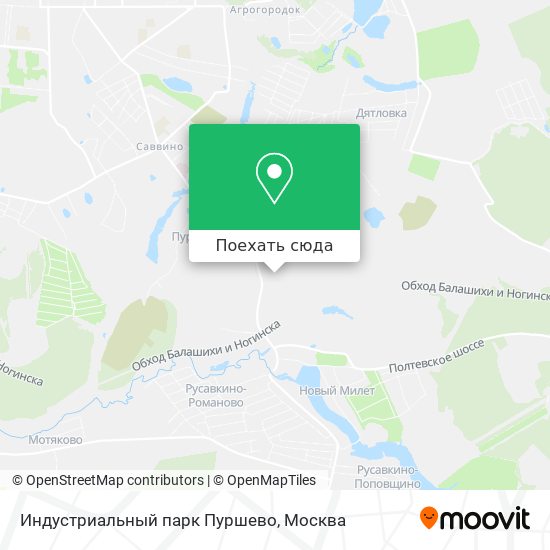 Карта Индустриальный парк Пуршево