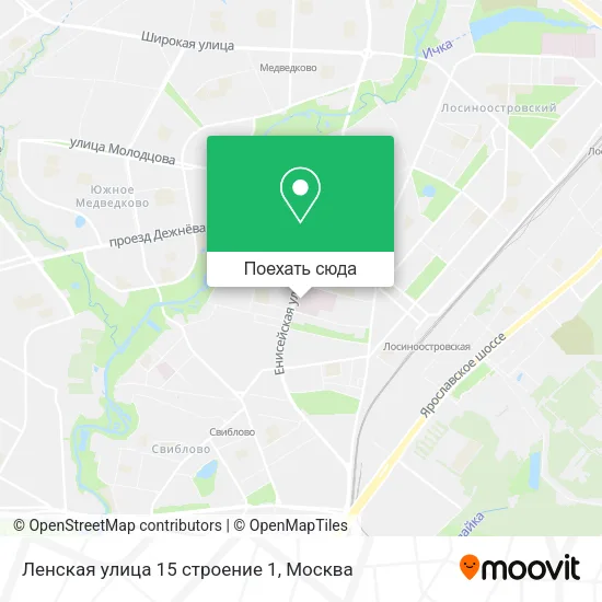 Карта Ленская улица 15 строение 1