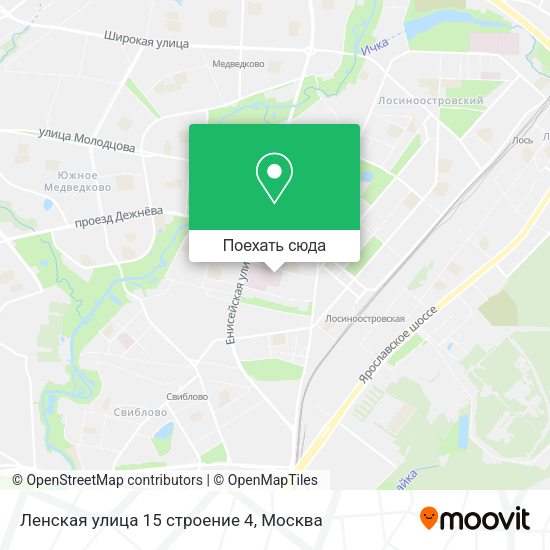 Карта Ленская улица 15 строение 4