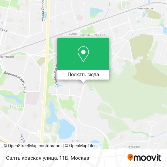 Карта Салтыковская улица, 11Б