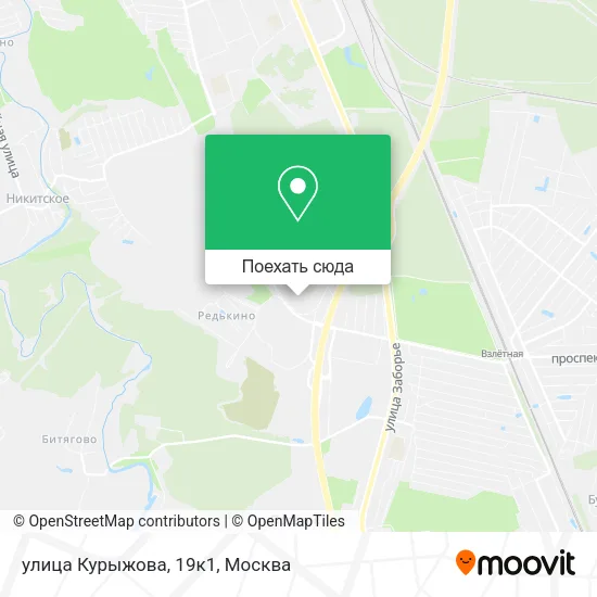 Карта улица Курыжова, 19к1