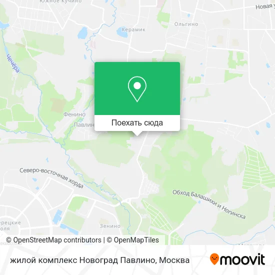 Карта жилой комплекс Новоград Павлино