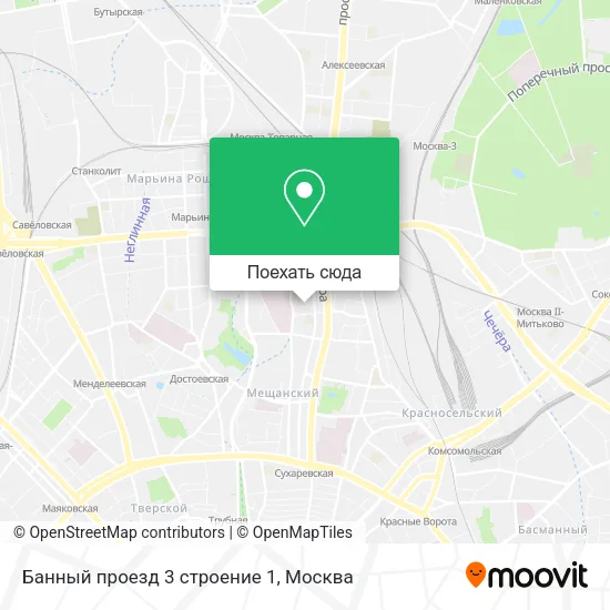 Карта Банный проезд 3 строение 1