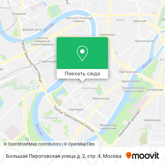 Карта Большая Пироговская улица д. 2, стр. 4