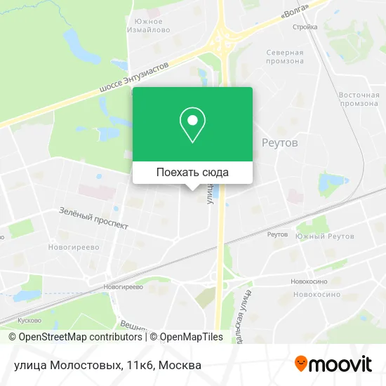 Карта улица Молостовых, 11к6