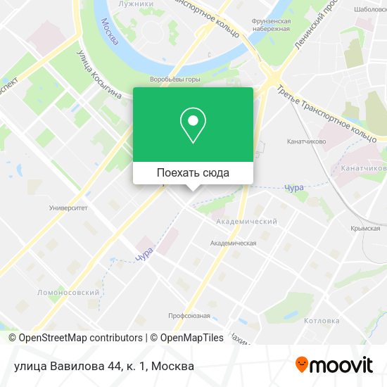 Карта улица Вавилова 44, к. 1