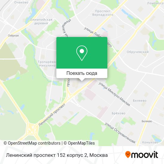 Карта Ленинский проспект 152 корпус 2