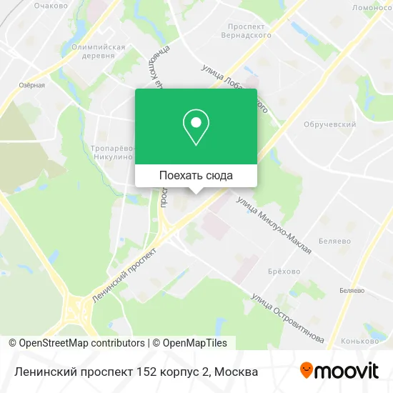 Карта Ленинский проспект 152 корпус 2