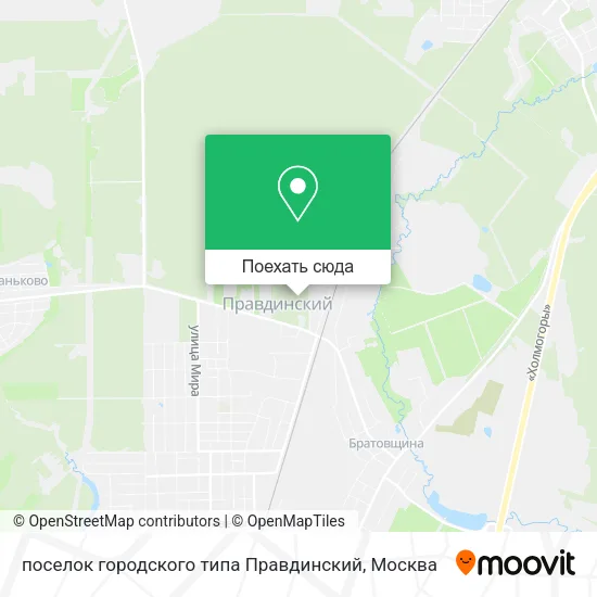 Карта поселок городского типа Правдинский