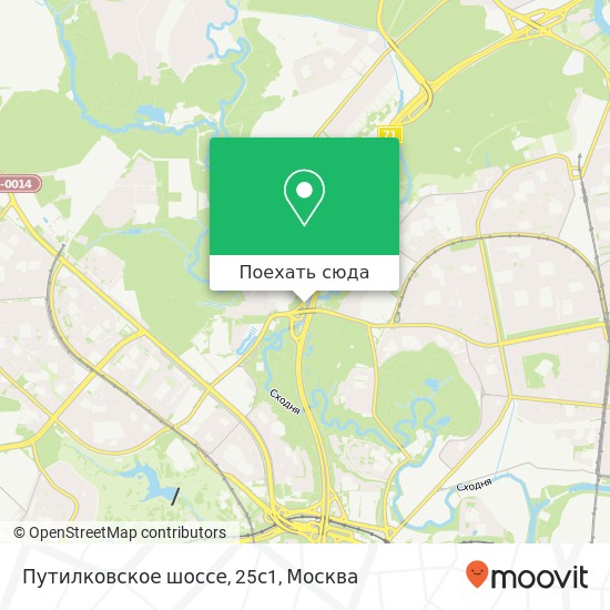 Карта Путилковское шоссе, 25с1