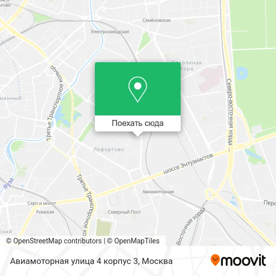 Карта Авиамоторная улица 4 корпус 3